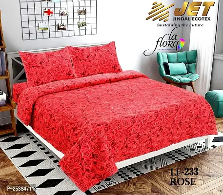 Comfortable Cotton Printed Double Bedsheet with 2 Pillow Covers-thumb0