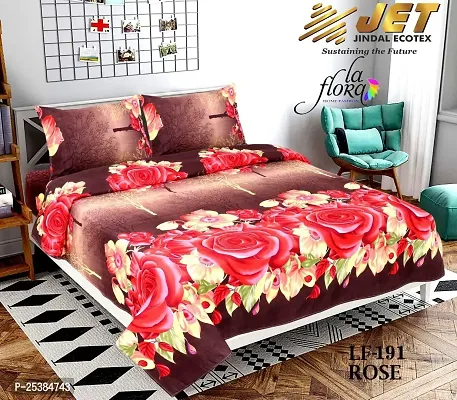 Comfortable Cotton Printed Double Bedsheet with 2 Pillow Covers-thumb0