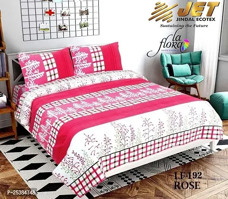 Comfortable Cotton Printed Double Bedsheet with 2 Pillow Covers