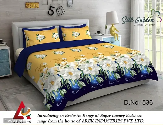 Comfortable Cotton Printed Double Bedsheet with 2 Pillow Covers-thumb0