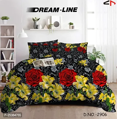 Comfortable Cotton Printed Double Bedsheet with 2 Pillow Covers