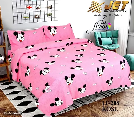 Comfortable Cotton Printed Double Bedsheet with 2 Pillow Covers
