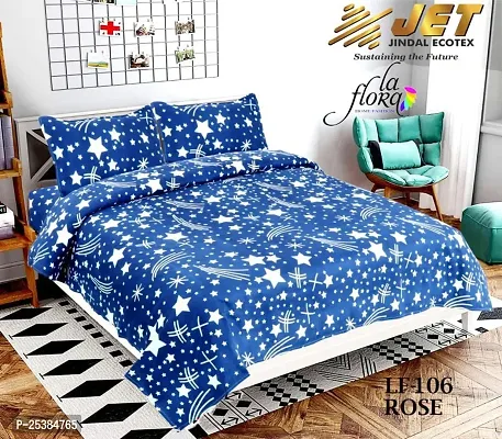 Comfortable Cotton Printed Double Bedsheet with 2 Pillow Covers-thumb0