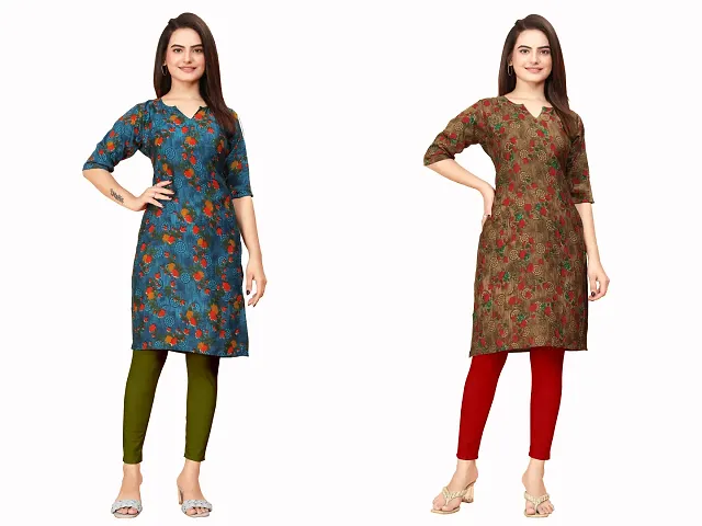 Stylish Crepe Kurta For Women Combo Of 2