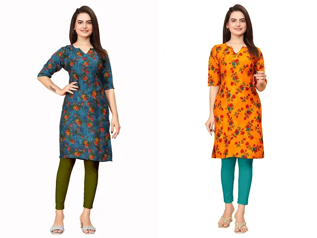 Stylish Crepe Kurta For Women Combo Of 2