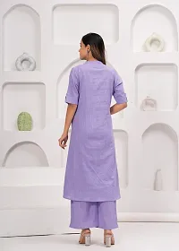 Elegant Purple Cotton Blend Solid Straight Kurta Bottom Set For Women-thumb2