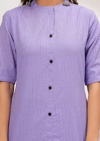 Elegant Purple Cotton Blend Solid Straight Kurta Bottom Set For Women-thumb4