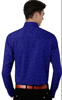 Blue Cotton Printed Casual Shirts For Men-thumb1