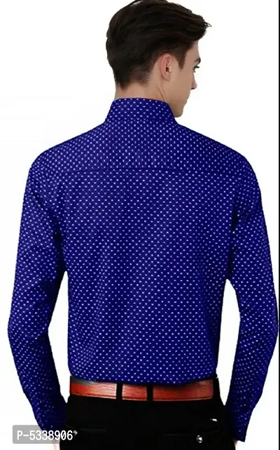 Blue Cotton Printed Casual Shirts For Men-thumb2