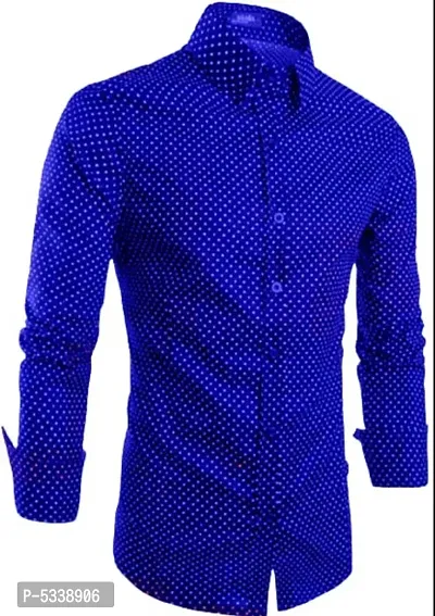 Blue Cotton Printed Casual Shirts For Men-thumb5