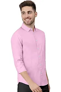 Pink Cotton Solid Casual Shirts For Men-thumb1
