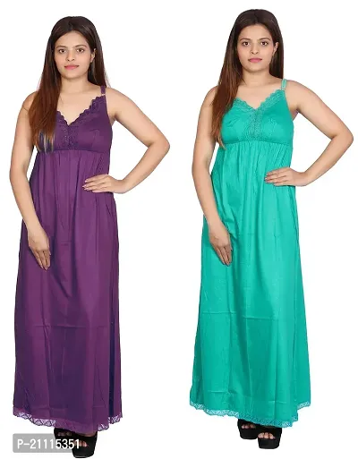 Buy WOMIE Nighties Women s Hosiery Embellished Maxi Nighty Slip