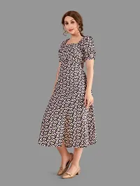 Black Crepe A Line Dresses For Women-thumb1