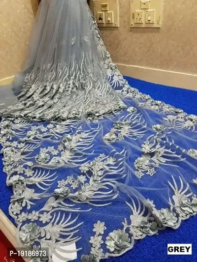 Beautiful Net Embroidered Saree With Blouse Piece For Women