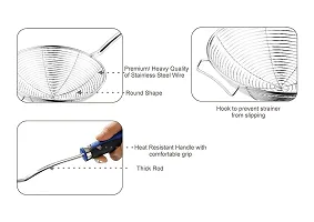 Giffy? Frying Stainless Steel Wire Strainer for Home Kitchen, Snack, Pakora, Poori | Jhara | Jhalni | Charni with Heat Resistant Handle with Comfortable Grip-thumb2