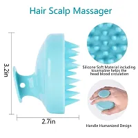 Giffy? Hair Scalp Massager Scrub Shampoo Brush Soft Silicone Bristles Exfoliating Ergonomic Scrubber Comb for Dandruff Removal, Improve Hair Growth Relax Thick Curly Hair for Men Women Unisex-thumb1