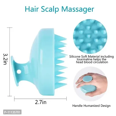 Giffy? Hair Scalp Massager Scrub Shampoo Brush Soft Silicone Bristles Exfoliating Ergonomic Scrubber Comb for Dandruff Removal, Improve Hair Growth Relax Thick Curly Hair for Men Women Unisex-thumb2