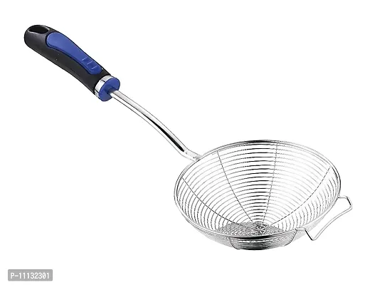 Giffy? Household Kitchen Stainless Steel Noodle Strainer Hot Pot Deep Frying Oil Colander Metal Skimmer Long Handle, 16 Inch