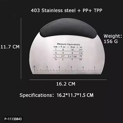 Giffy? Stainless Steel Bench Scraper  Chopper Scraper Pastry Cutter for Cookie Cheese Bread with Measurements-thumb4