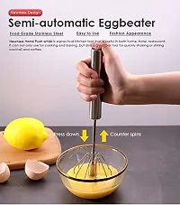 Giffy? Durable Semi-Automatic Hand Pressure Rotating Stainless Steel Whisk Manual Egg Beater, Frother, Stirrer, Blending, Whisking, Beating, Stirring Lassi/Butter Milk Maker/Mixer, 12 Inch-thumb2