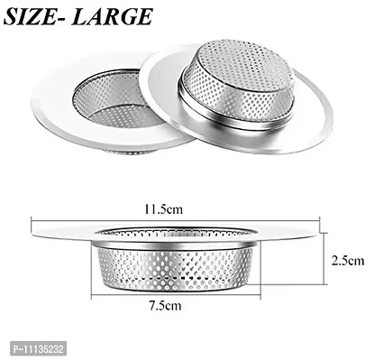 Giffy? Sink Heavy Duty Stainless Steel Strainer Kitchen Drain Basin Basket Filter Stopper Drainer Jali- (Large, 11.5 cm)-thumb2