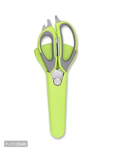 Giffy? 7 in 1 Multi-Function Stainless Steel Kitchen Meat Vegetable Cutter Kitchen Scissors with Magnetic Holder Stainless Steel All-Purpose Scissor - Random Color