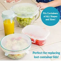 Giffy? Set of 6 Reusable Safety Silicone Stretch Dishwasher Microwave and Freezer Safe Lids Flexible Covers for Rectangle Round Square - Bowls Dishes Plates Cans Jars Glassware and Mugs - Multi Color-thumb3