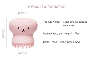 Giffy? Facial Cleansing Brush Silicone Handheld Face Brush and Massager Cute Small Octopus Shape Face Scrubber for Deep Cleaning, 2 Pcs-thumb1