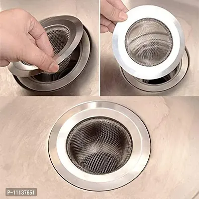 Giffy? 1 Pcs Kitchen Sink Strainer Heavy Duty Stainless Steel Strainer Kitchen Drain Basin Basket Filter Stopper Drainer Sink Jali (11.5 cm)-thumb5