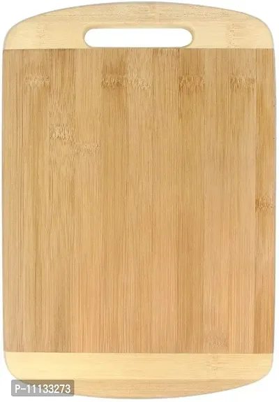 Giffy? Large Natural Bamboo Wood Reversible Chopping Cutting Board for Kitchen Vegetables, Fruits & Cheese, BPA Free, Eco-Friendly, Anti-Microbial (Size- 36 x 26cm)