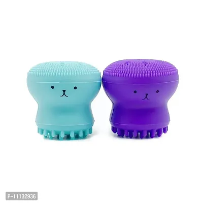 Giffy? Silicone Small Octopus Facial Cleansing Brushes Face Deep Cleaning Brush Massage Clean Pores Exfoliate, 2 Pcs