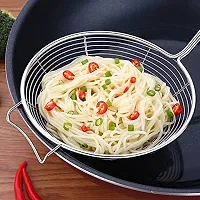 Giffy? Skimmer Ladle Wire Strainer Long Handle Deep Frying Food Pasta Spaghetti Noodle for Kitchen, 16 Inch-thumb3