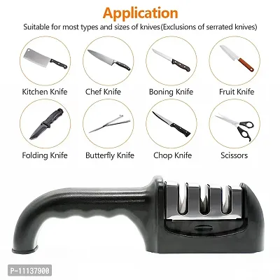 Giffy? Three Slots Handle Knife Sharpener Tool with Removable Head Grinder for Fine Grinding, Coarse Grinding, Black-thumb3