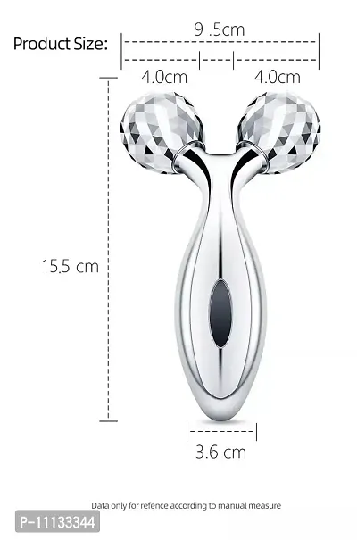 Giffy? 3D Manual-Roller Face, Body Massager For Lifting Wrinkle Remover Facial Relaxation Tightening Shaping Massage Roller (Silver)-thumb2