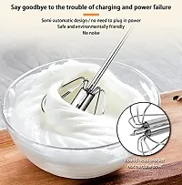 Giffy? Durable Semi-Automatic Hand Pressure Rotating Stainless Steel Whisk Manual Egg Beater, Frother, Stirrer, Blending, Whisking, Beating, Stirring Lassi/Butter Milk Maker/Mixer, 12 Inch-thumb3