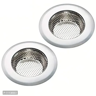 Giffy? Sink Strainer High Durability Stainless Steel Kitchen Filter Drain Basket Food Stopper, Size- 11.5 cm, 2 Pcs Set