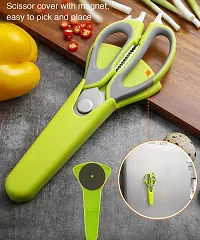 Giffy? Multi-functional Scissor with Magnetic Protective Case, Nut Cracker & Bottle Opener for Meats, Herbs, Vegetables & Pastries Stainless Steel All-Purpose Scissor, Random Color-thumb1