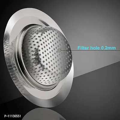 Giffy? Sink Strainer High Durability Stainless Steel Kitchen Filter Drain Basket Food Stopper, Size- 11.5 cm, 2 Pcs Set-thumb3