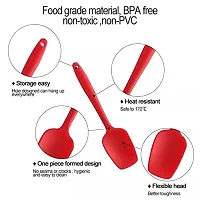 BPA Free Silicone Spatula Heat Resistant Decorating Cake Cookies Cream Non Stick Scraper Turner (Pack of 4)-thumb4