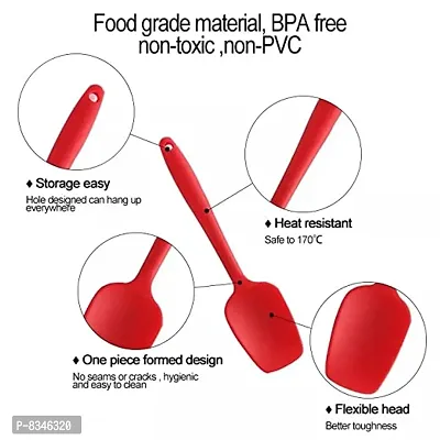 BPA Free Silicone Spatula Heat Resistant Decorating Cake Cookies Cream Non Stick Scraper Turner (Pack of 4)-thumb5