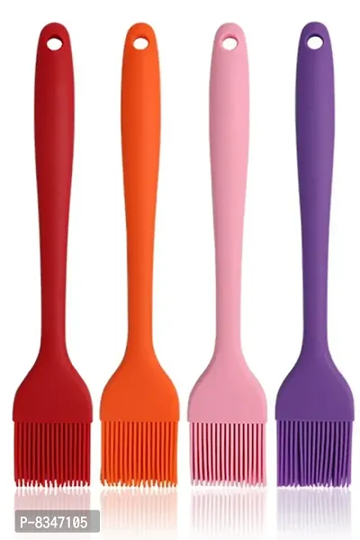 Food Grade, FDA Approved, 21 cm Long, Kitchen Silicon Flat Pastry Brush, Multi Purpose Silicon Oil Cooking Brush for Grilling, Tandoor and BBQ, Silicone Flat Pastry Brush&nbsp;&nbsp;(Pack of 4)