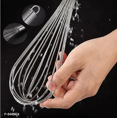 10 Inch Multifunctional Stainless Steel Kitchen Egg beater Manual Egg Whisk Stainless Steel Balloon Whisk-thumb3