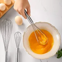 Kitchen Baking Tool Stainless Steel Hand Mixer Egg Beater Whisk - 10 Inch Stainless Steel Balloon Whisk-thumb2