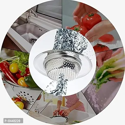 Stainless Steel Kitchen Sink Strainer Plug, Filter Stopper Mesh Long Hair Food Blockages Cleaning Tool for Bathroom Kitchen Sink, 11.5 cm-thumb2