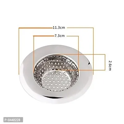 Stainless Steel Kitchen Sink Strainer Plug, Filter Stopper Mesh Long Hair Food Blockages Cleaning Tool for Bathroom Kitchen Sink, 11.5 cm-thumb3