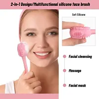 Giffy&reg; Multifunctional 4 In 1 Face Scrubber Silicone Brush, Face Cleaning  Mask Applicator, Removing Blackhead, Cleansing Brush, Multicolor-thumb1