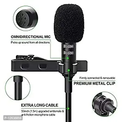 Mobfest Condenser Dynamic Lapel Lavalier Microphone for Vocal Recording - Mini Metal Collar Clip Microphone-thumb2