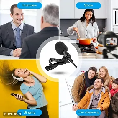 Mobfest Condenser Dynamic Lapel Lavalier Microphone for Vocal Recording - Mini Metal Collar Clip Microphone-thumb4