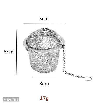 Giffy Stainless Steel Tea Infuser Filter Basket Teapot for Green Tea Loose Leaf Tea Bags with Chain and Hooknbsp;| Rust-Free Locking Infuser Basket (Pack of 1)-thumb2