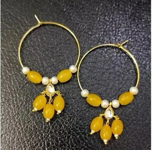 Stylish Alloy Beads Hoop Earrings For Women